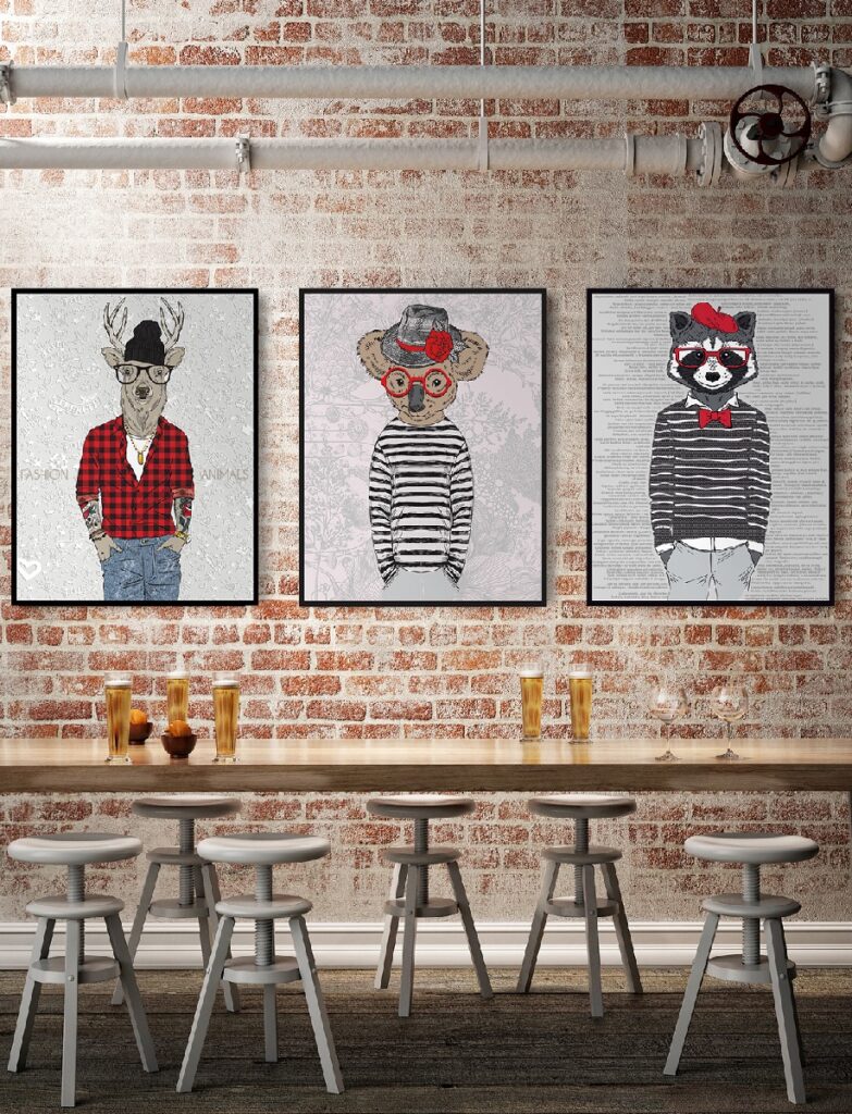Animal Canvas (Raccoon) Dimensional Wall Covering Example