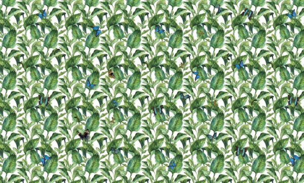 Green Leaves Dimensional Wall Covering Full Design