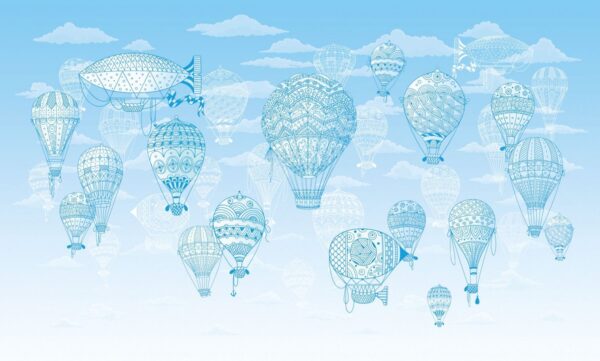 Hot Air Balloon Dimensional Wall Covering Full Design