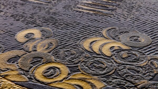 Industrial Gold Dimensional Wall Covering Close Up