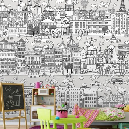 Kid City Dimensional Wall Illustration Example