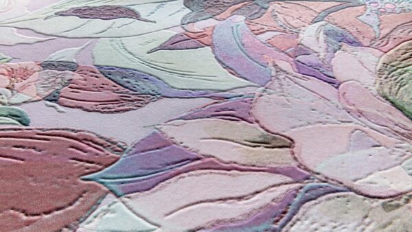 Pastel Flowers Dimensional Wall Covering Close Up 2