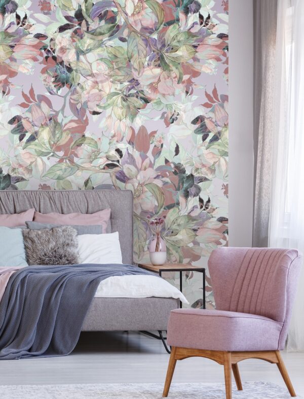 Pastel Flowers Dimensional Wall Covering Example