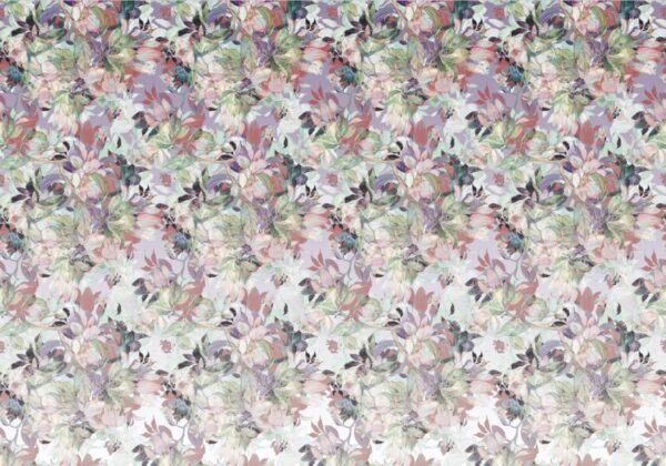 Pastel Flowers Dimensional Wall Covering Full Design