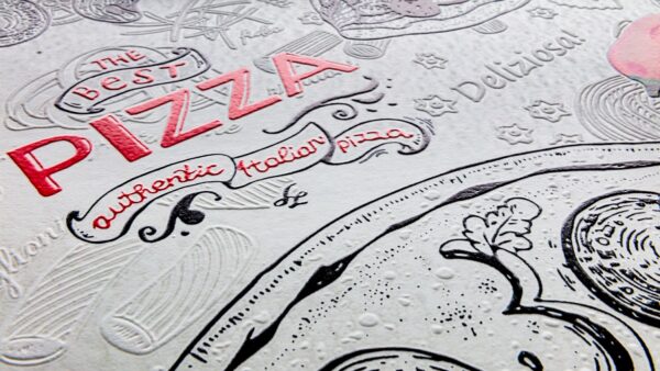 Pizzeria (Cream) Dimensional Wall Covering Close Up