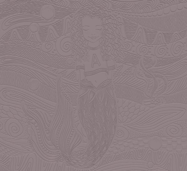 Mermaid Girl Dimensional Wall Covering Brown