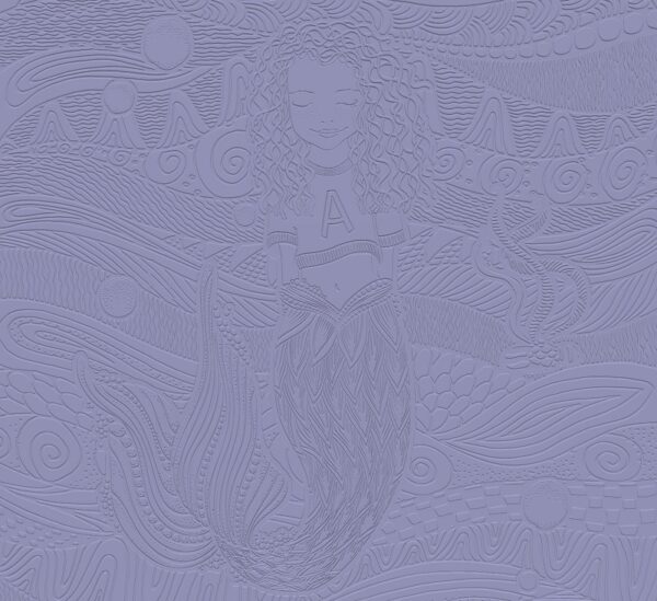 Mermaid Girl Dimensional Wall Covering Lavender