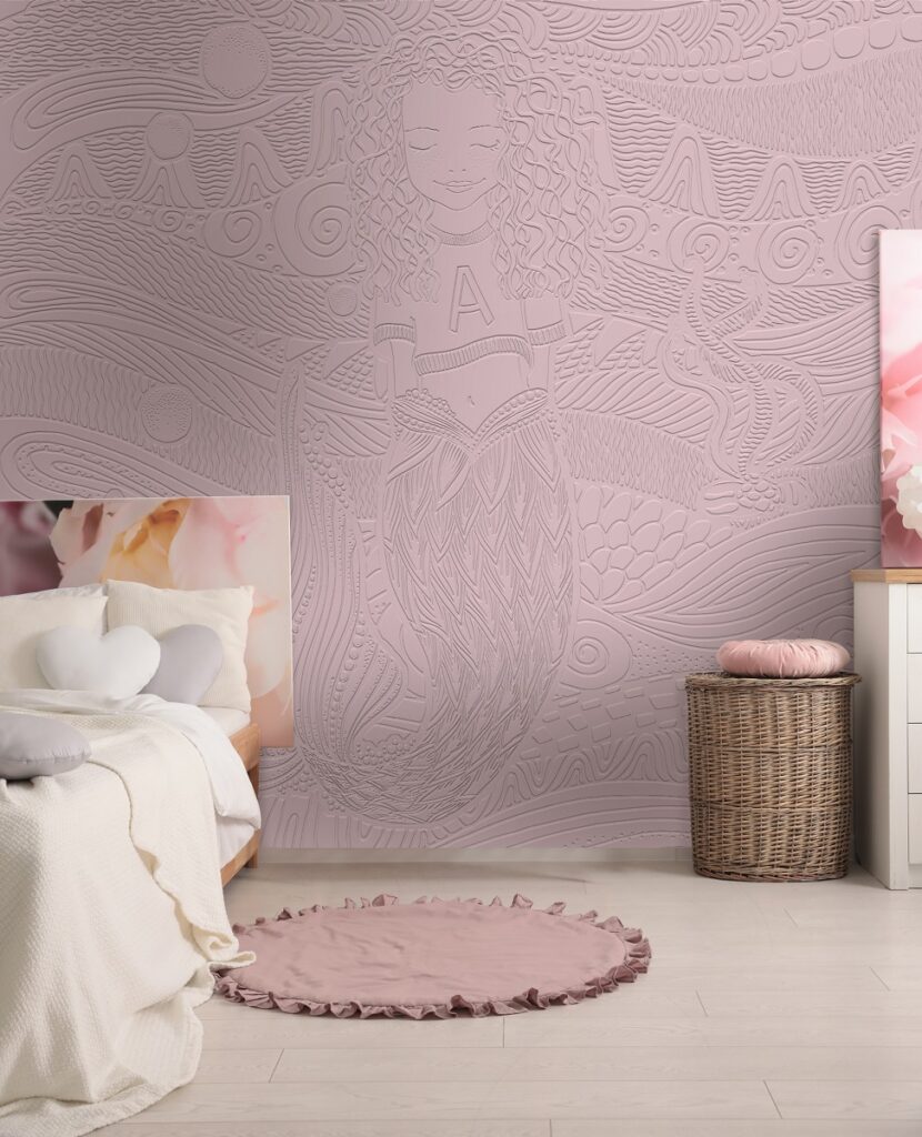 Mermaid Girl Dimensional Wall Covering Sample